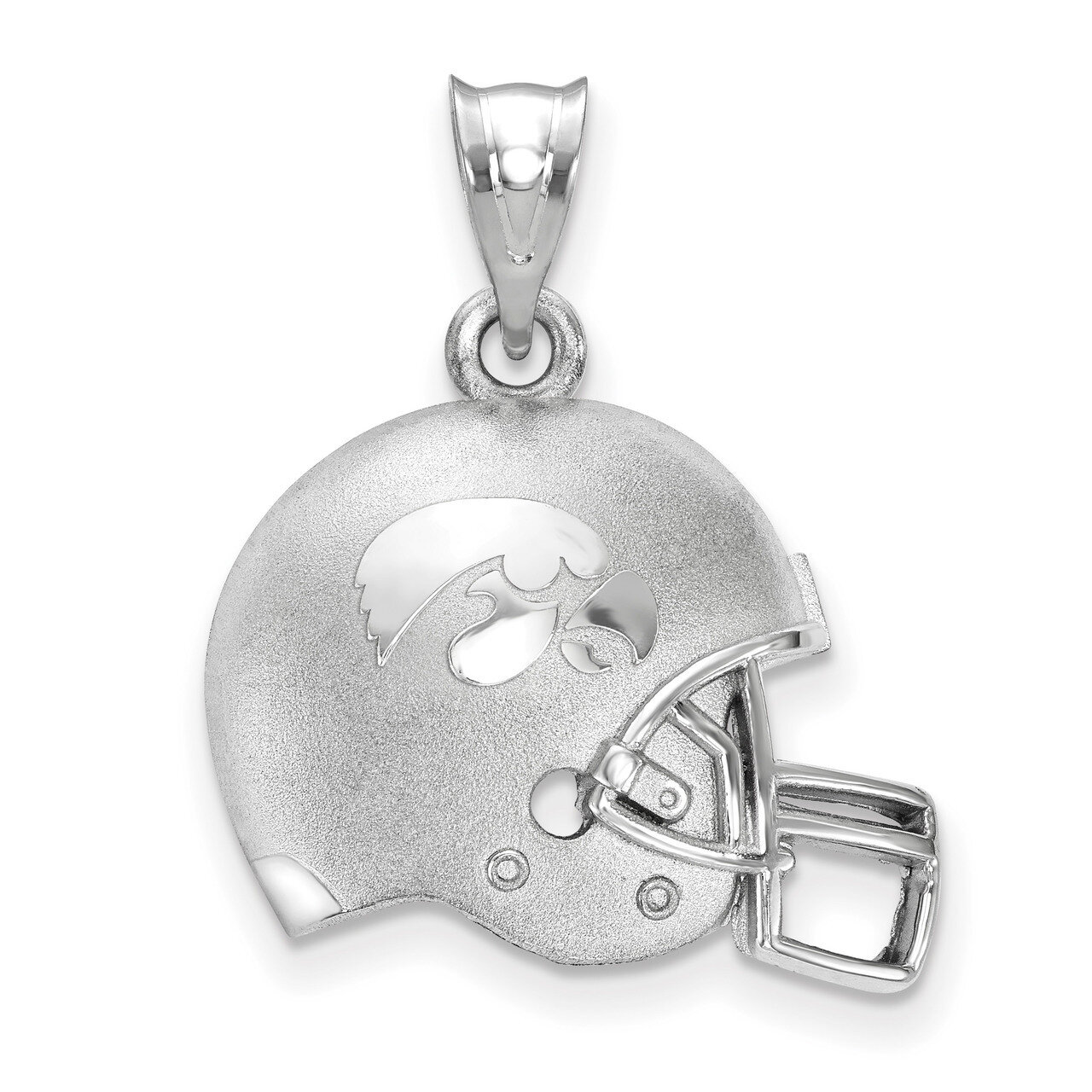 The University of Iowa 3D Football helmet with logo Pendant Sterling Silver SS505UIA, MPN: SS505UIA…