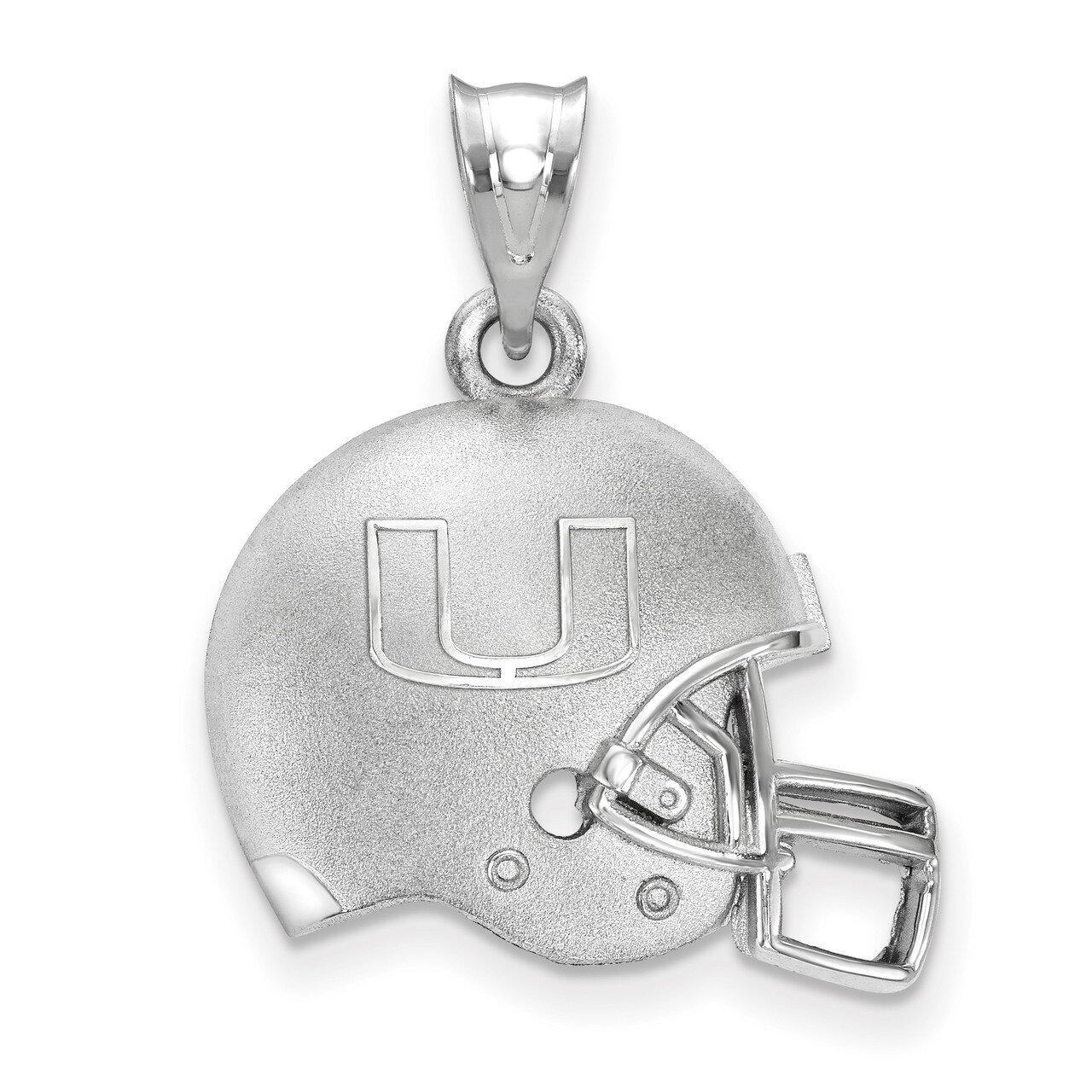 University of Miami 3D Football helmet with logo pendant Sterling Silver SS505UMF, MPN: SS505UMF, 8…
