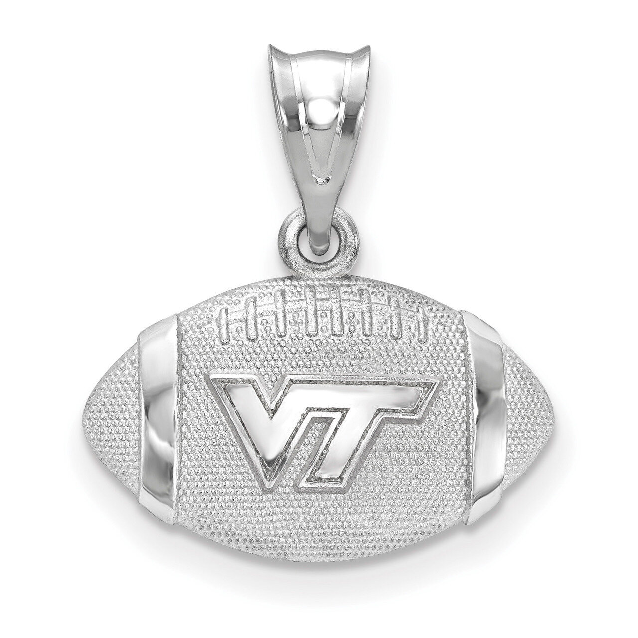 Virginia Tech Football Pendant Sterling Silver SS506VTE