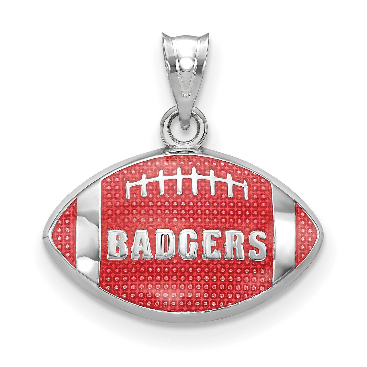 University of Wisconsin Badgers Enameled Football Pendant Sterling Silver SS508UWI, MPN: SS508UWI, …