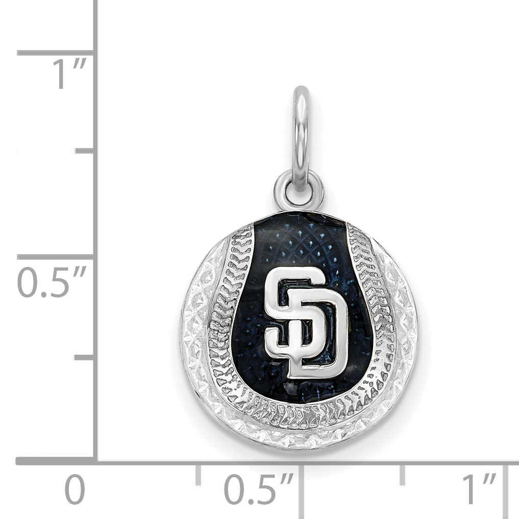 San Diego Padres Enameled Baseball Charm Sterling Silver SS520PAD