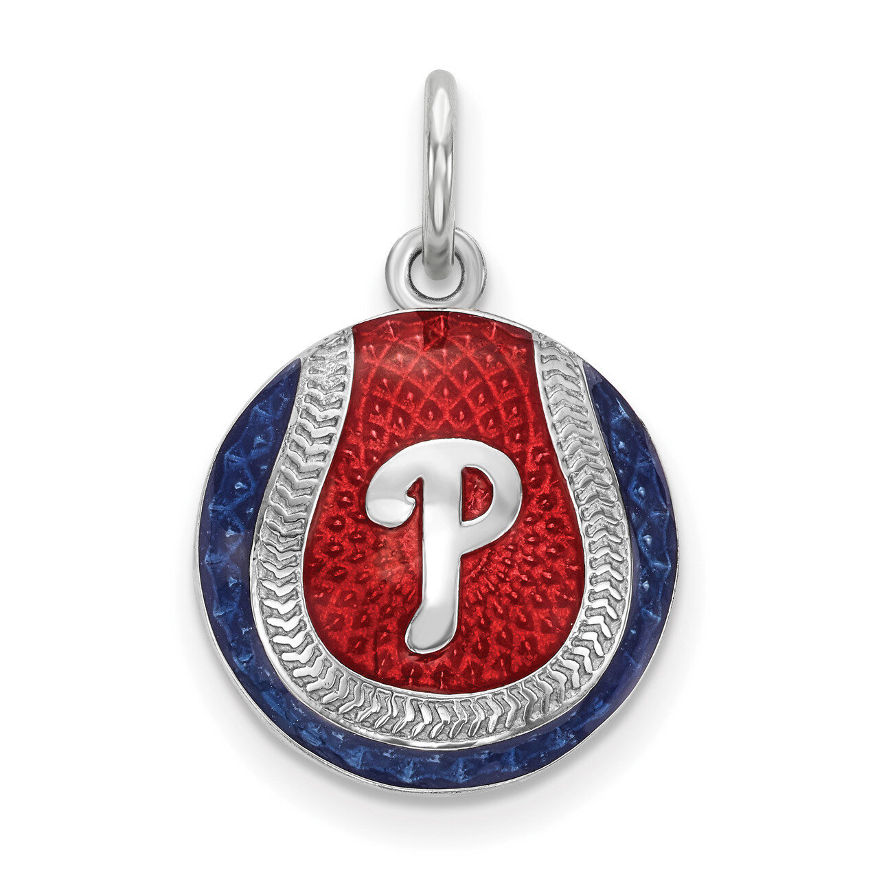 Philadelphia Phillies Enameled Baseball Charm Sterling Silver SS520PHI
