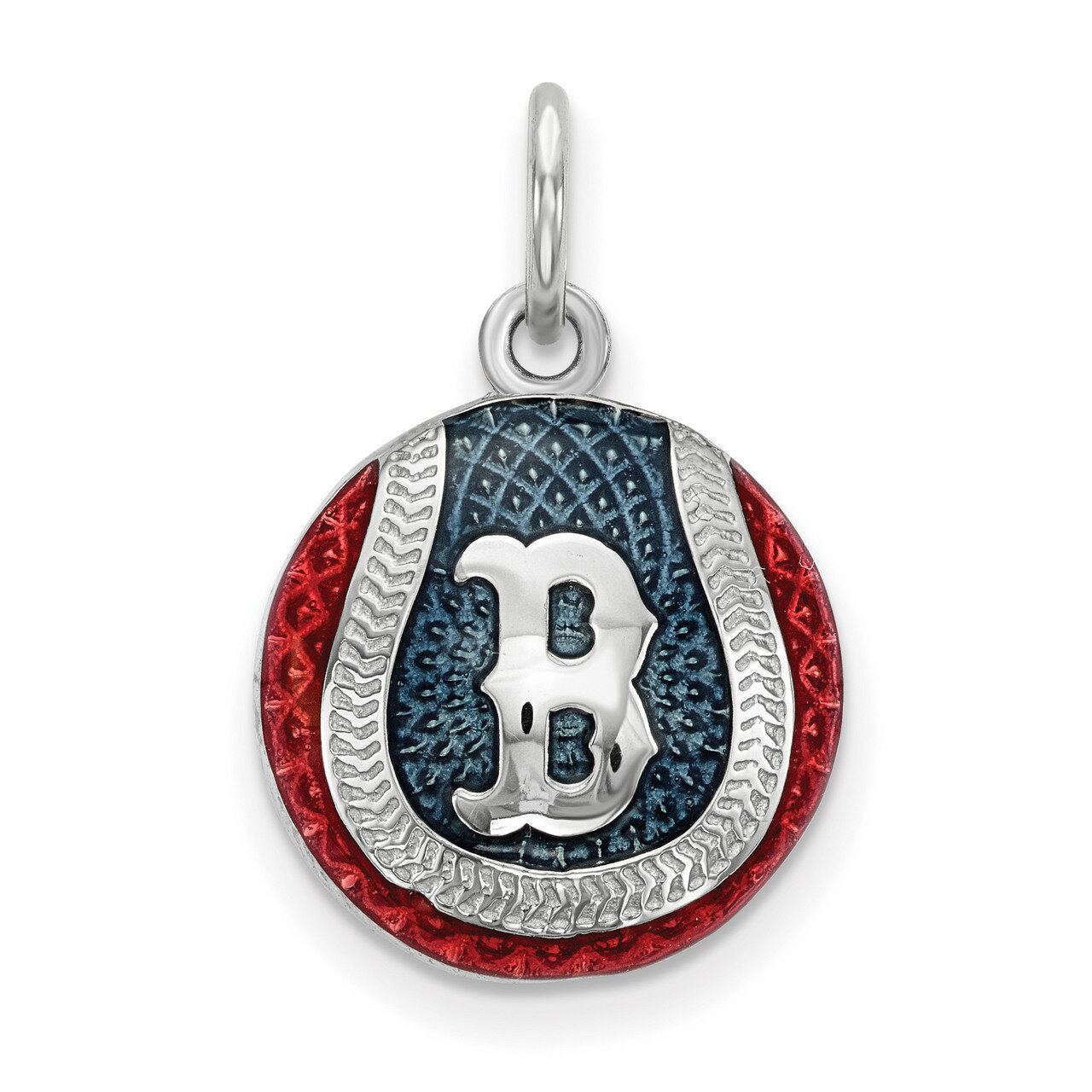Boston Red Sox Enameled Baseball Charm Sterling Silver SS520RSO