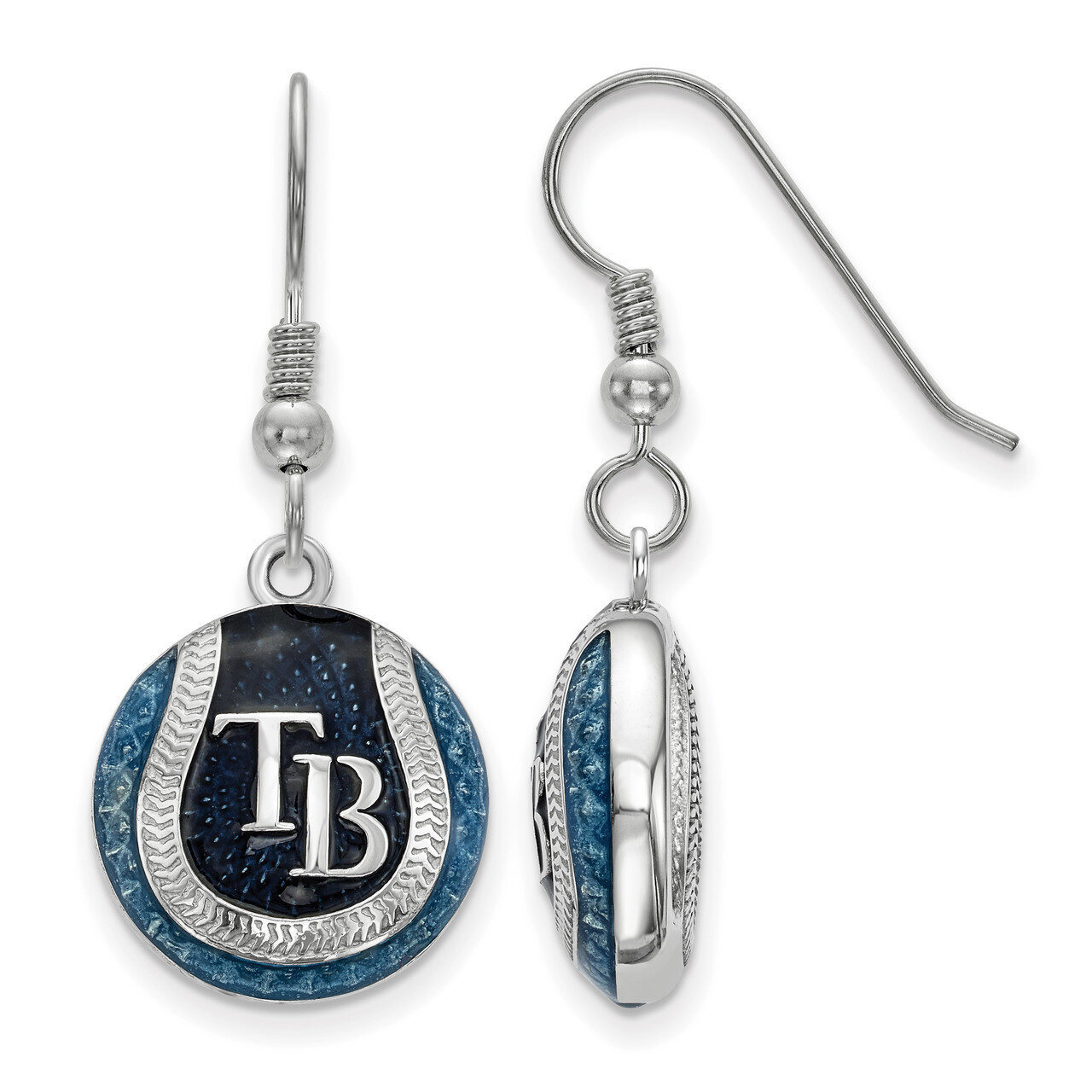 Tampa Bay Rays Enameled Baseball Dangle Earrings Sterling Silver SS521DEV, MPN: SS521DEV, 634401431…