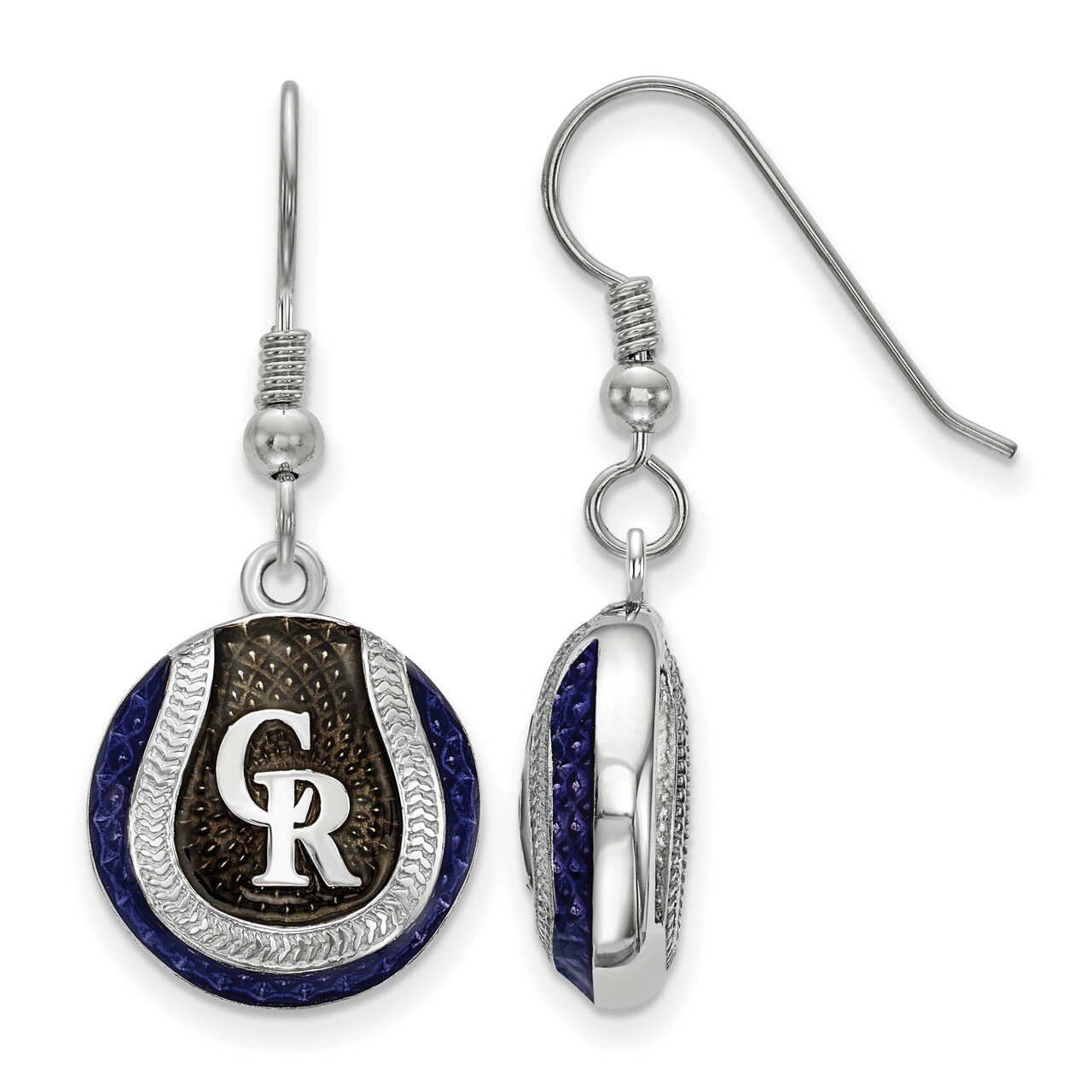 Colorado Rockies Enameled Baseball Dangle Earrings Sterling Silver SS521ROK, MPN: SS521ROK, 6344013…