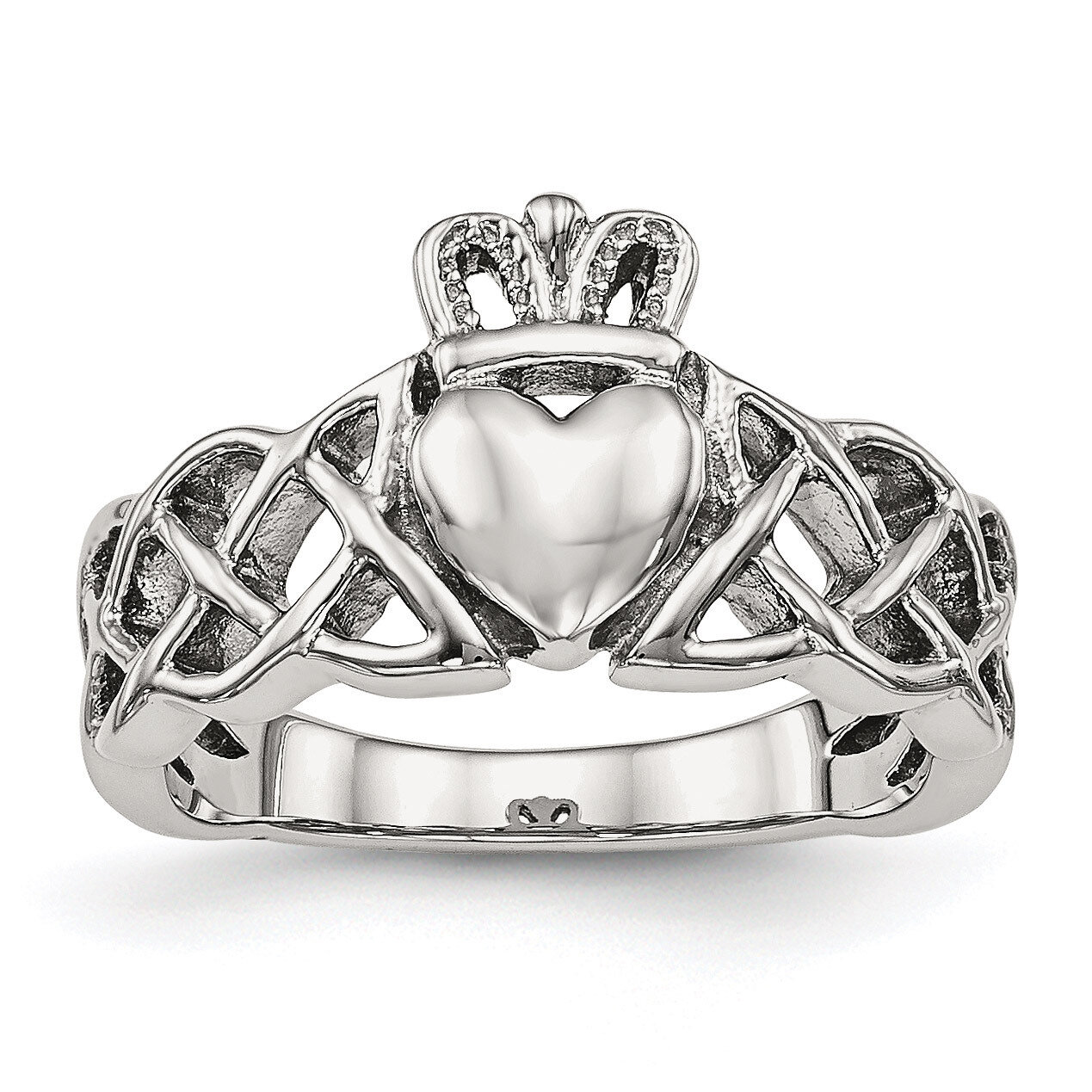 Claddagh Ring Stainless Steel Polished SR447