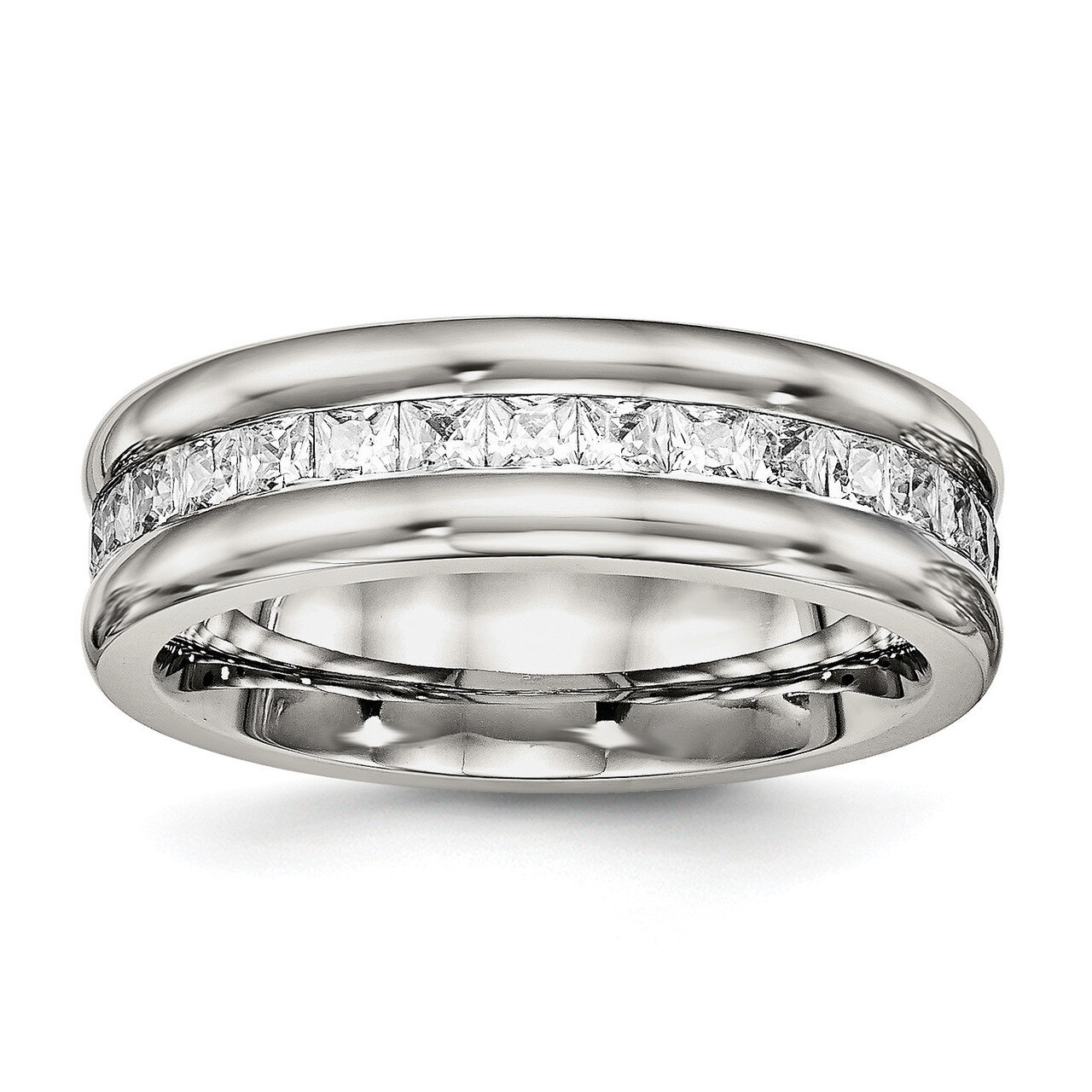 Diamond CZ Ring Stainless Steel Polished SR566 by Chisel, MPN: SR566, 191101432392