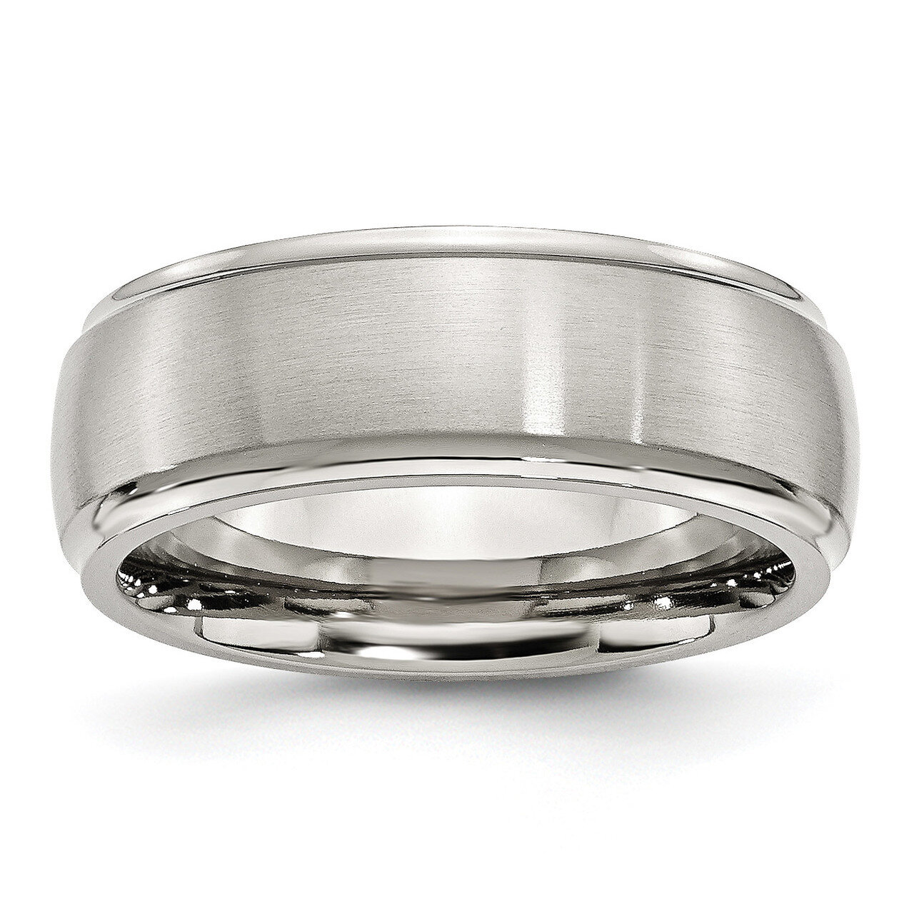 8mm Brushed and Polished Band Stainless Steel Ridged Edge SR86 by Chisel, MPN: SR86, 886774425290