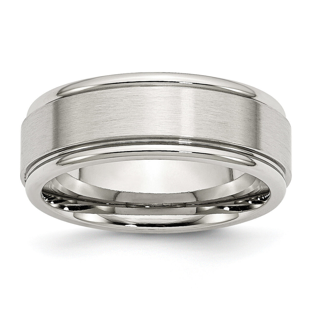 8mm Brushed and Polished Band Stainless Steel Ridged Edge SR90 by Chisel, MPN: SR90, 886774425917