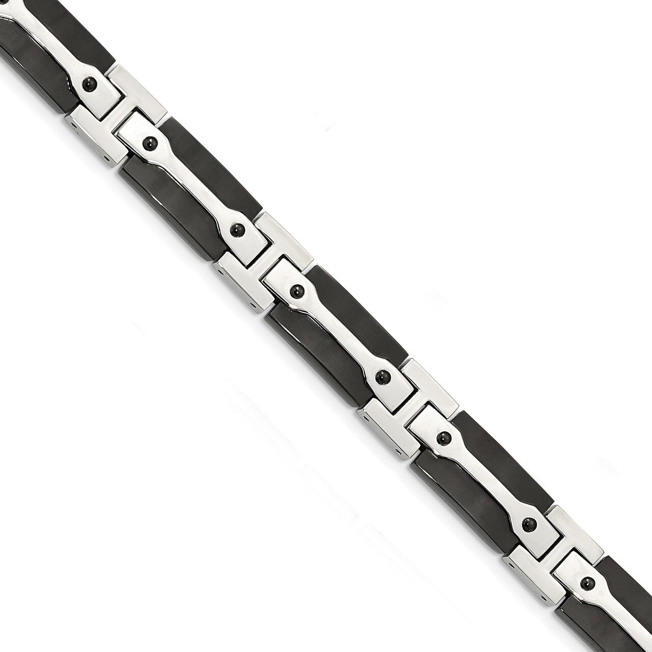 Black IP-plated 9 inch Bracelet Stainless Steel Polished SRB1796-9