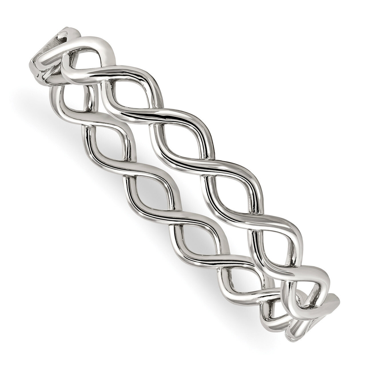 Criss Cross Hinged Bangle Stainless Steel Polished SRB1840 by Chisel, MPN: SRB1840, 191101603723