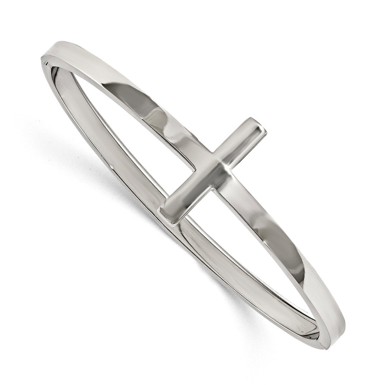 Cross Hinged Bangle Stainless Steel Polished SRB1852 by Chisel, MPN: SRB1852, 191101603839