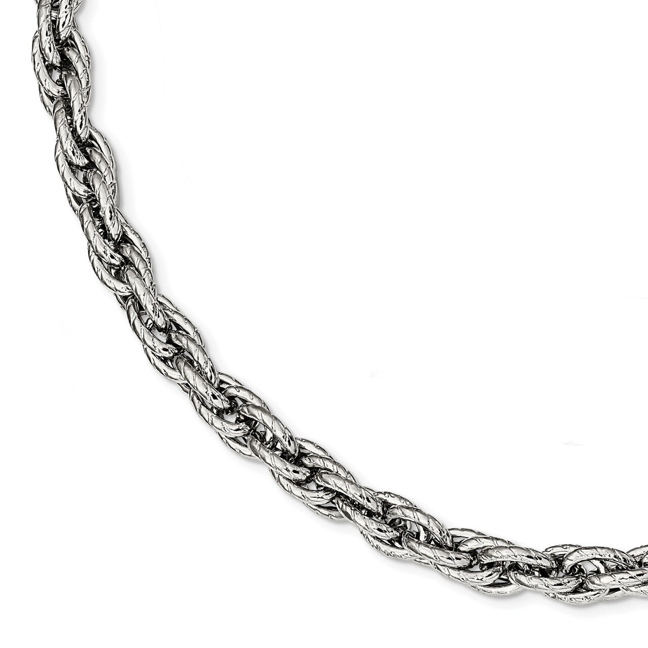 Textured Fancy Rope 8in Bracelet Stainless Steel Polished SRB2317-8 by Chisel, MPN: SRB2317-8, 1911…