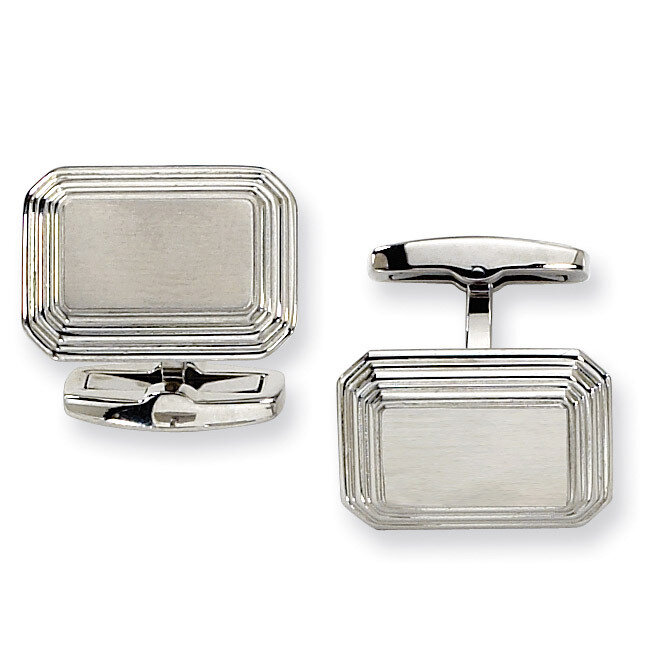 Cufflinks Stainless Steel Brushed and Polished SRC141