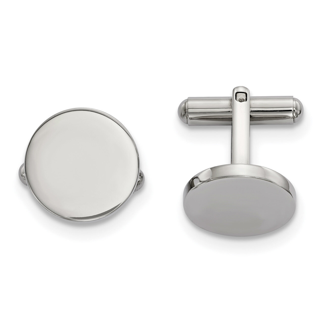 Circle Cufflinks Stainless Steel Polished SRC364 by Chisel, MPN: SRC364, 191101416781