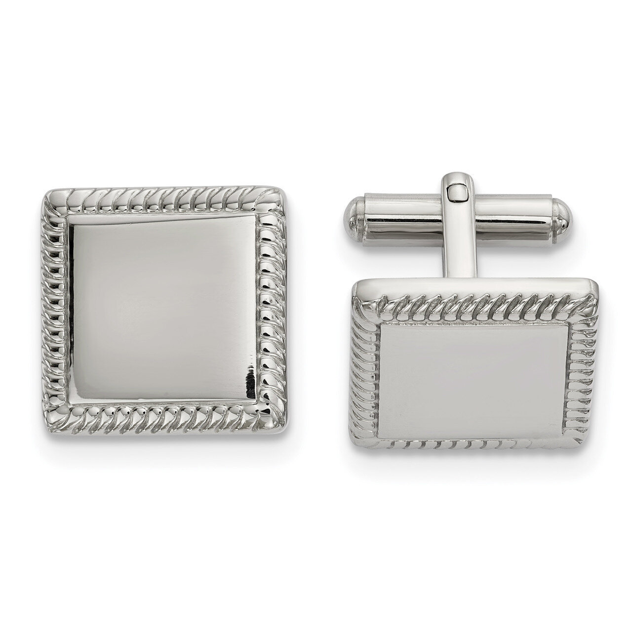 Square Cufflinks Stainless Steel Polished SRC367 by Chisel, MPN: SRC367, 191101416798