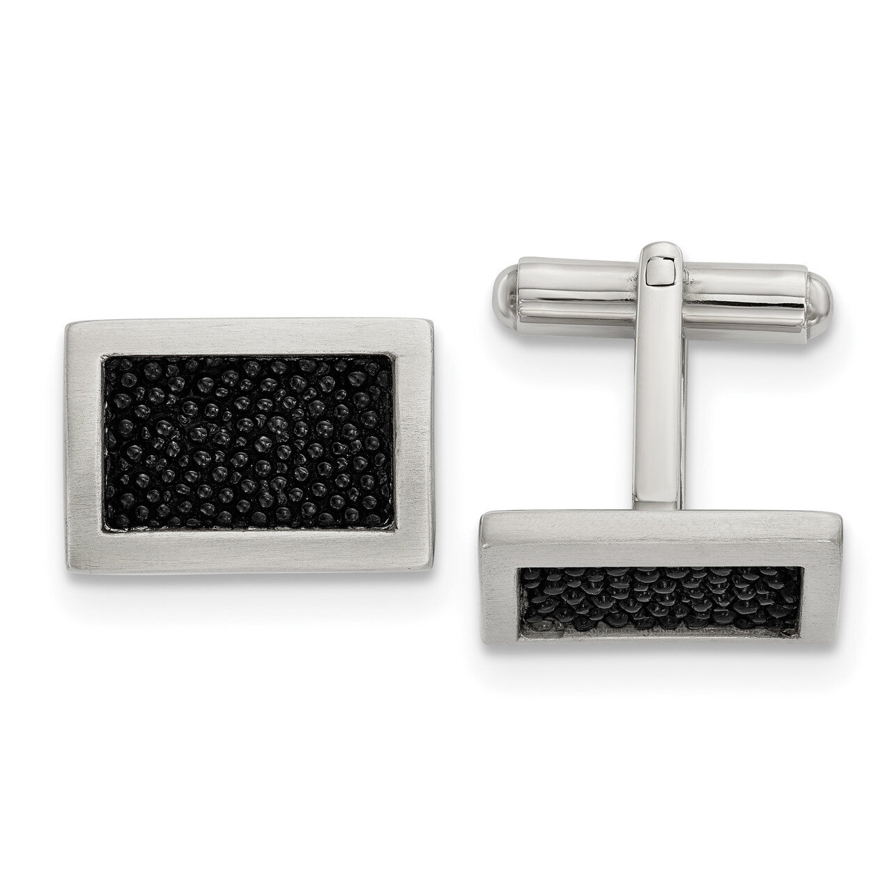 Stingray Leather Cufflinks Stainless Steel Brushed SRC372 by Chisel, MPN: SRC372, 191101017230