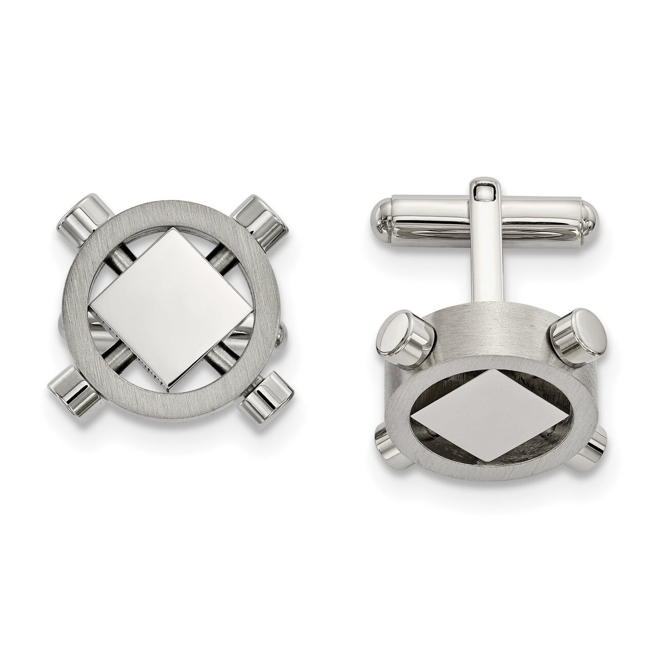Cufflinks Stainless Steel Brushed and Polished SRC376