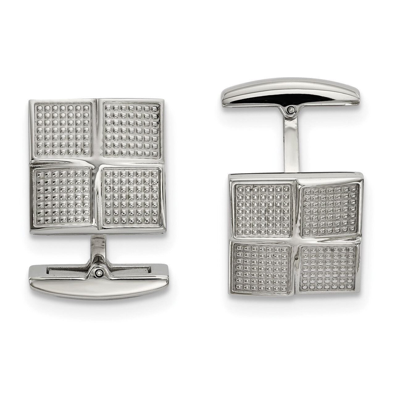Textured Square Cufflinks Stainless Steel Polished SRC384 by Chisel, MPN: SRC384, 191101017278