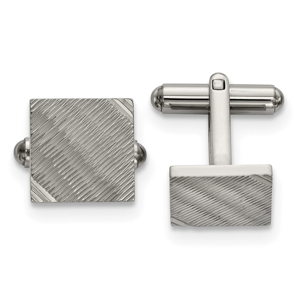 Textured Square Cufflinks Stainless Steel Polished SRC394 by Chisel, MPN: SRC394, 191101853906