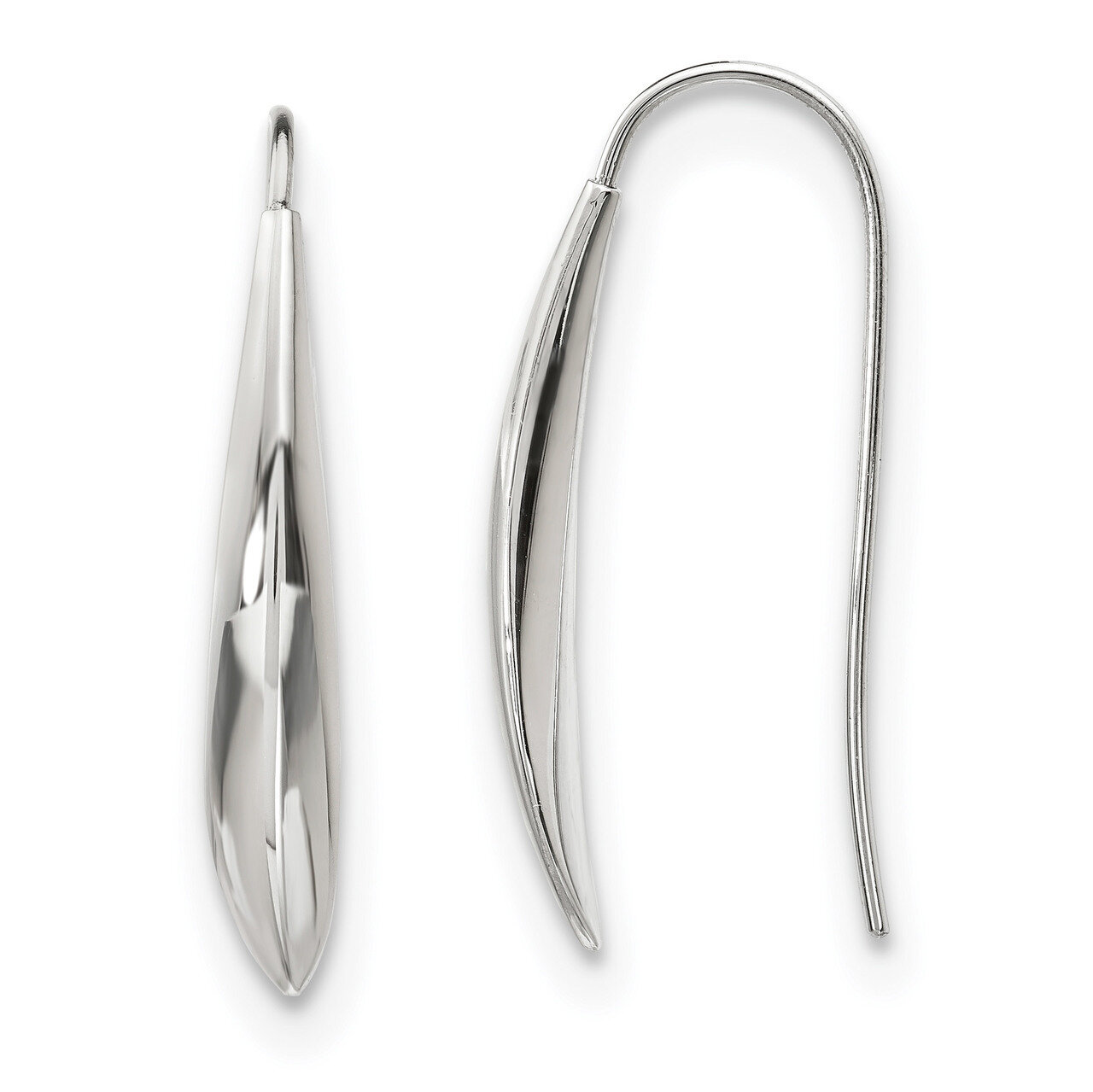 Shepherd Hook Earrings Stainless Steel Polished SRE1146