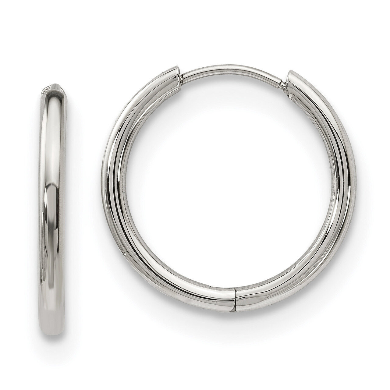19.60mm Endless Hinged Hoops Earrings Stainless Steel Polished SRE1153 by Chisel, MPN: SRE1153, 191…