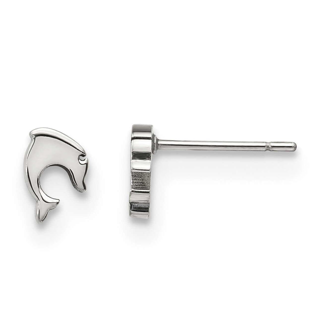 Dolphin Post Earrings Stainless Steel Polished SRE1160 by Chisel, MPN: SRE1160, 191101853593