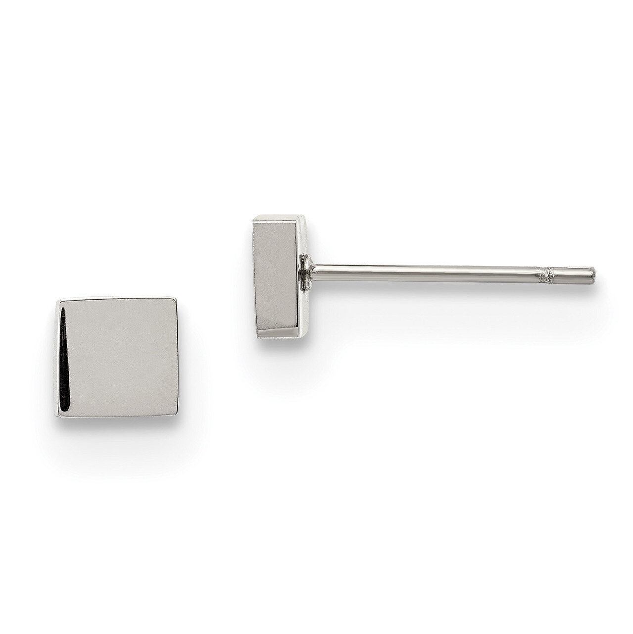 Square Post Earrings Stainless Steel Polished SRE1181