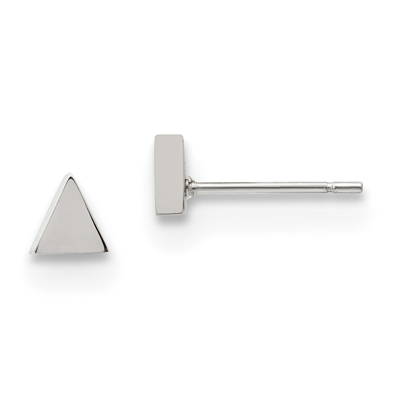 Triangle Post Earrings Stainless Steel Polished SRE1185 by Chisel, MPN: SRE1185, 191101076794