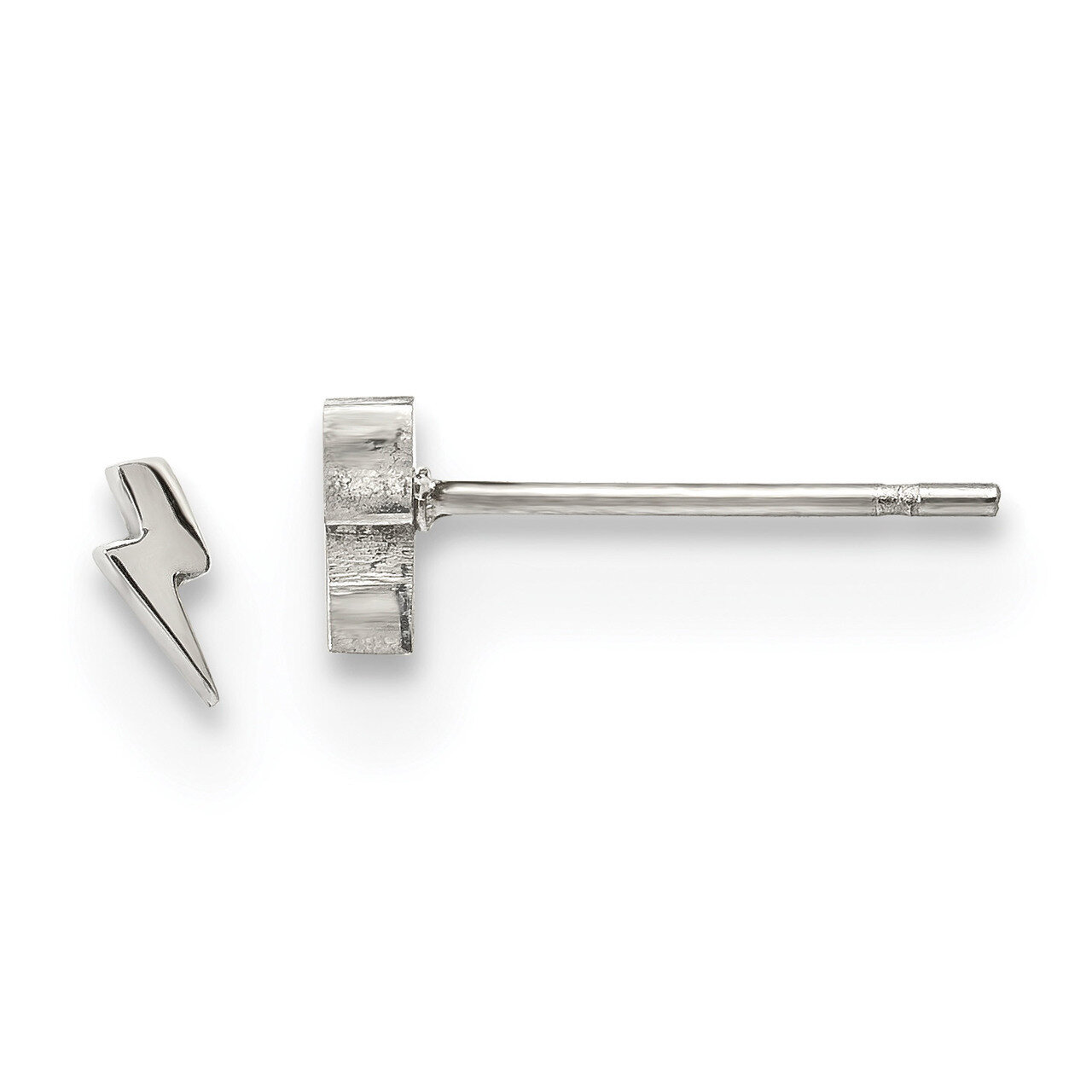 Lightning Bolt Post Earrings Stainless Steel Polished SRE1189 by Chisel, MPN: SRE1189, 191101076831