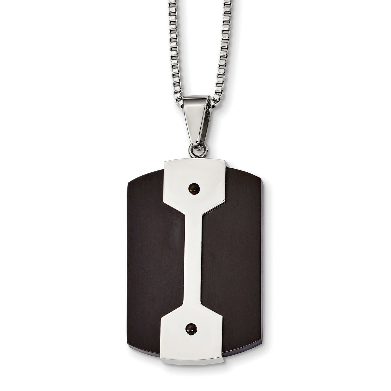 Black IP-plated Necklace Stainless Steel Brushed and Polished SRN2301-22