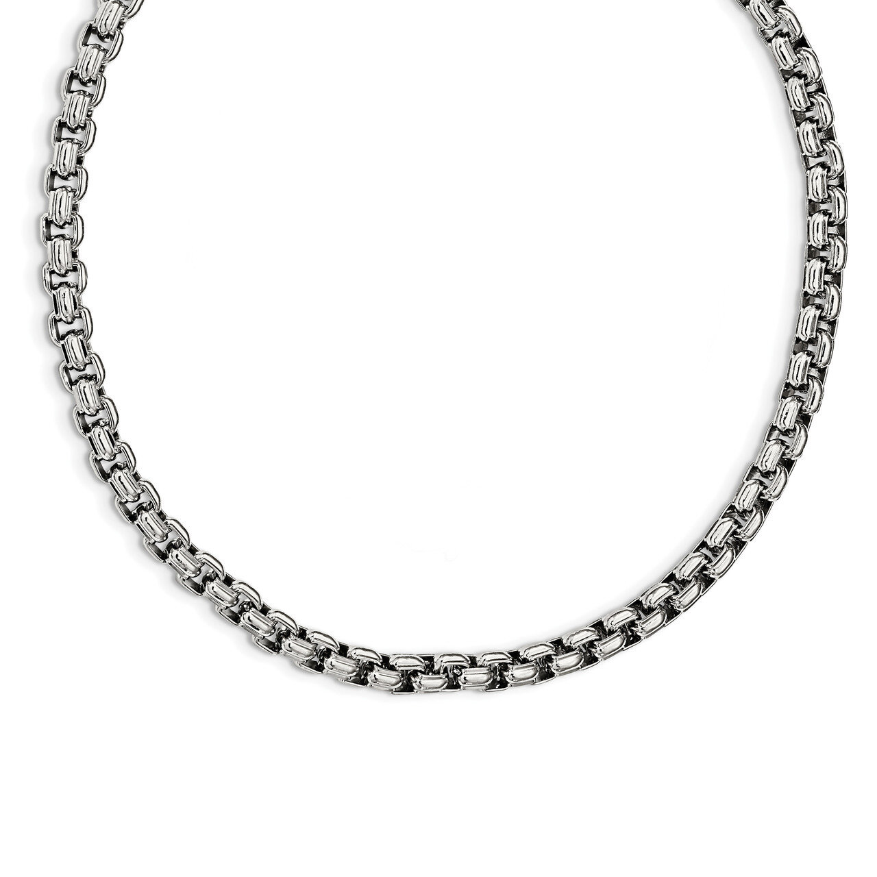 Fancy Box 24 Inch Necklace Stainless Steel Polished SRN2318-24
