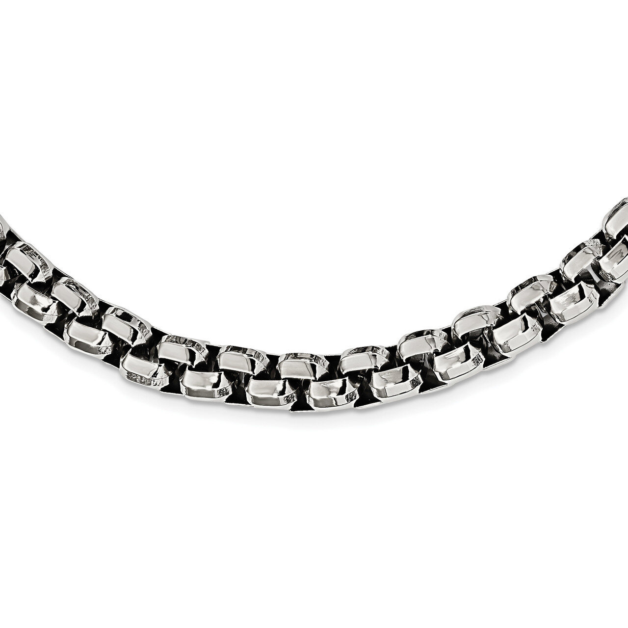 Fancy Box 24 Inch Necklace Stainless Steel Polished SRN2319-24 by Chisel, MPN: SRN2319-24, 19110185…