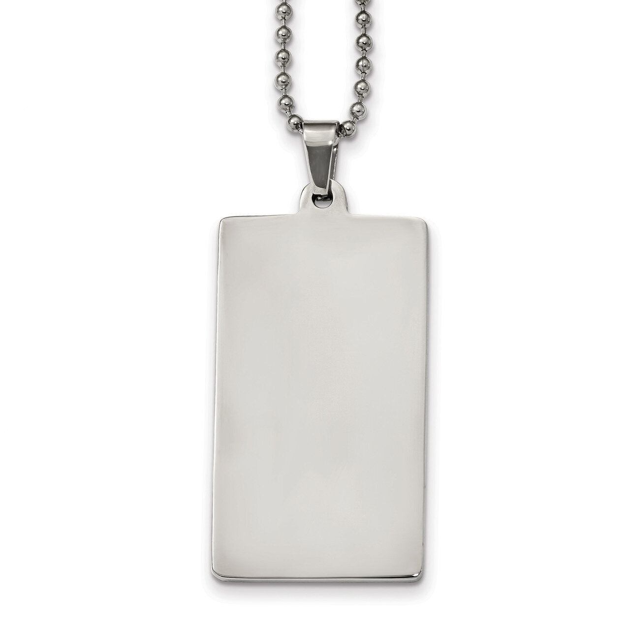 Squared 2.0mm Dog Tag Necklace Stainless Steel Brushed &amp; Polished SRN2331-24 by Chisel, MPN: SRN233…