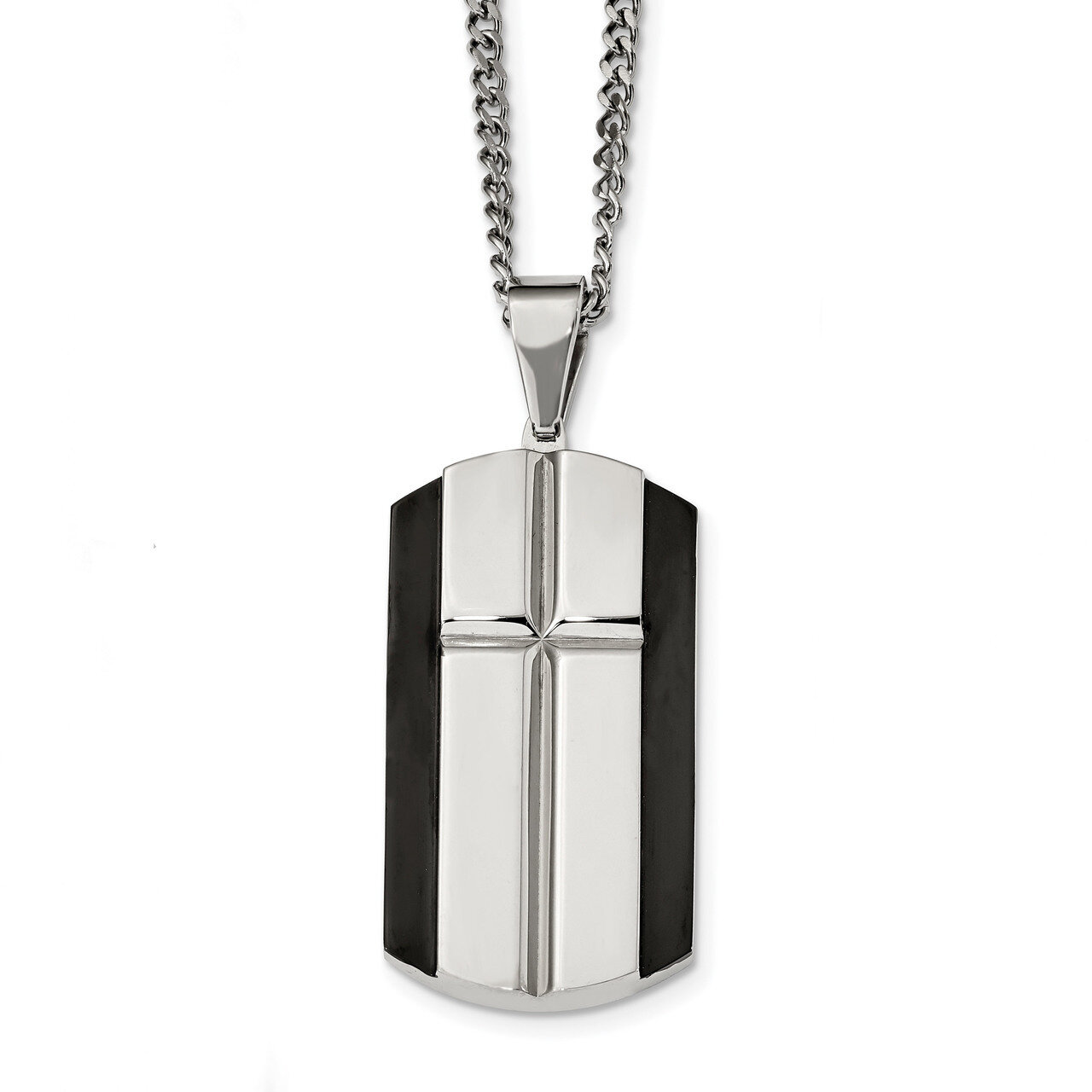 Black IP-plated Pendant Stainless Steel Brushed and Polished SRN2341-22
