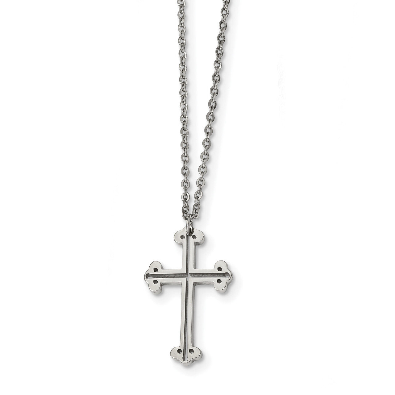 Cross Necklace Stainless Steel Polished SRN2345-18