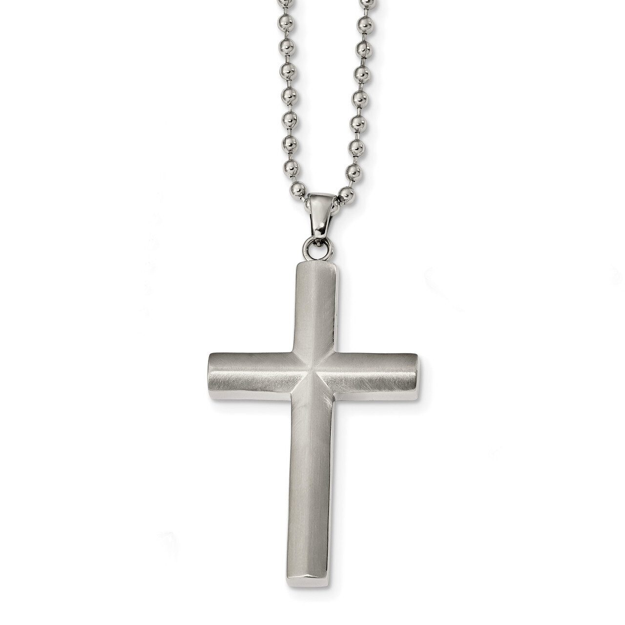 Cross Necklace Stainless Steel Brushed SRN2422-22