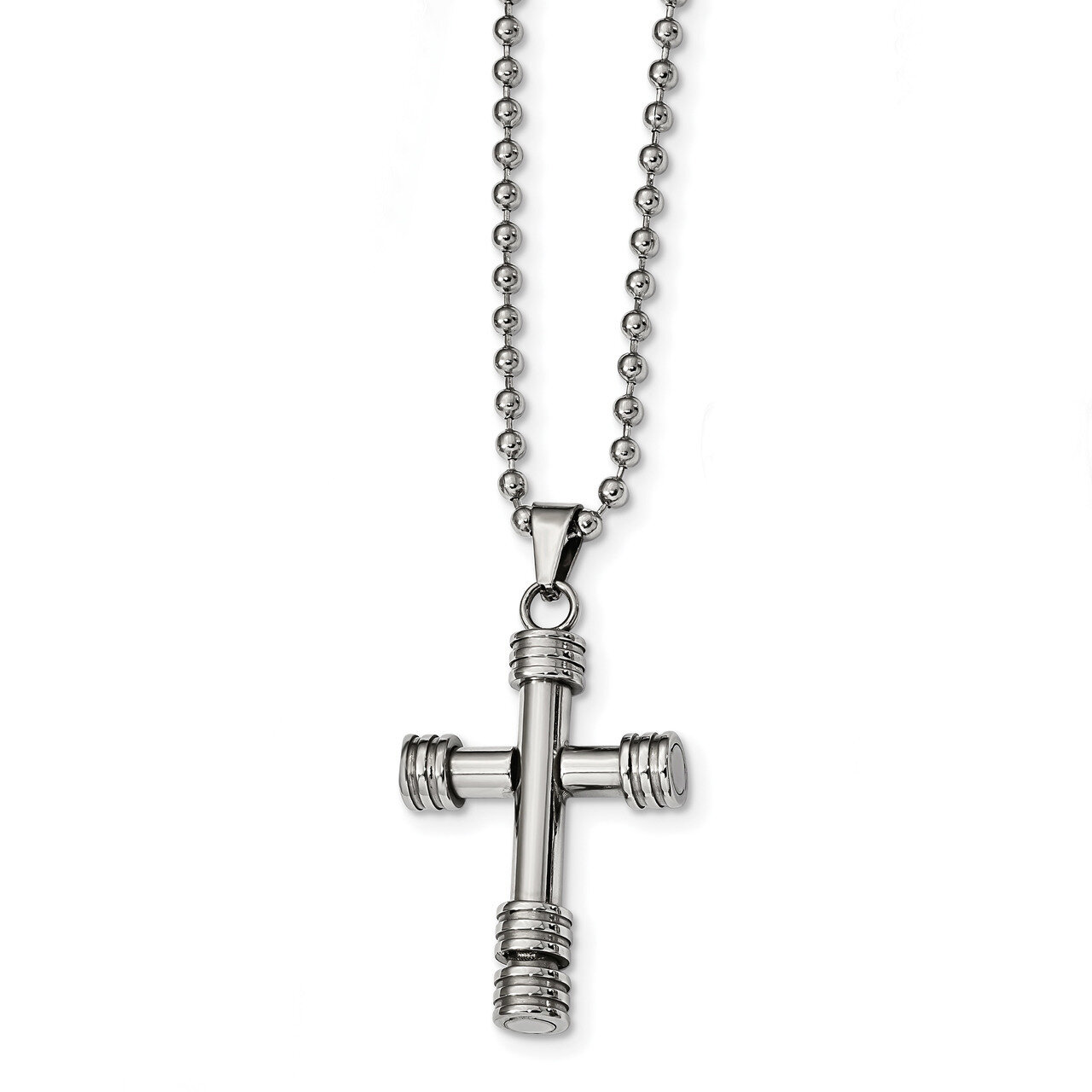 Cross Necklace Stainless Steel Polished SRN2431-22 by Chisel, MPN: SRN2431-22, 191101855061