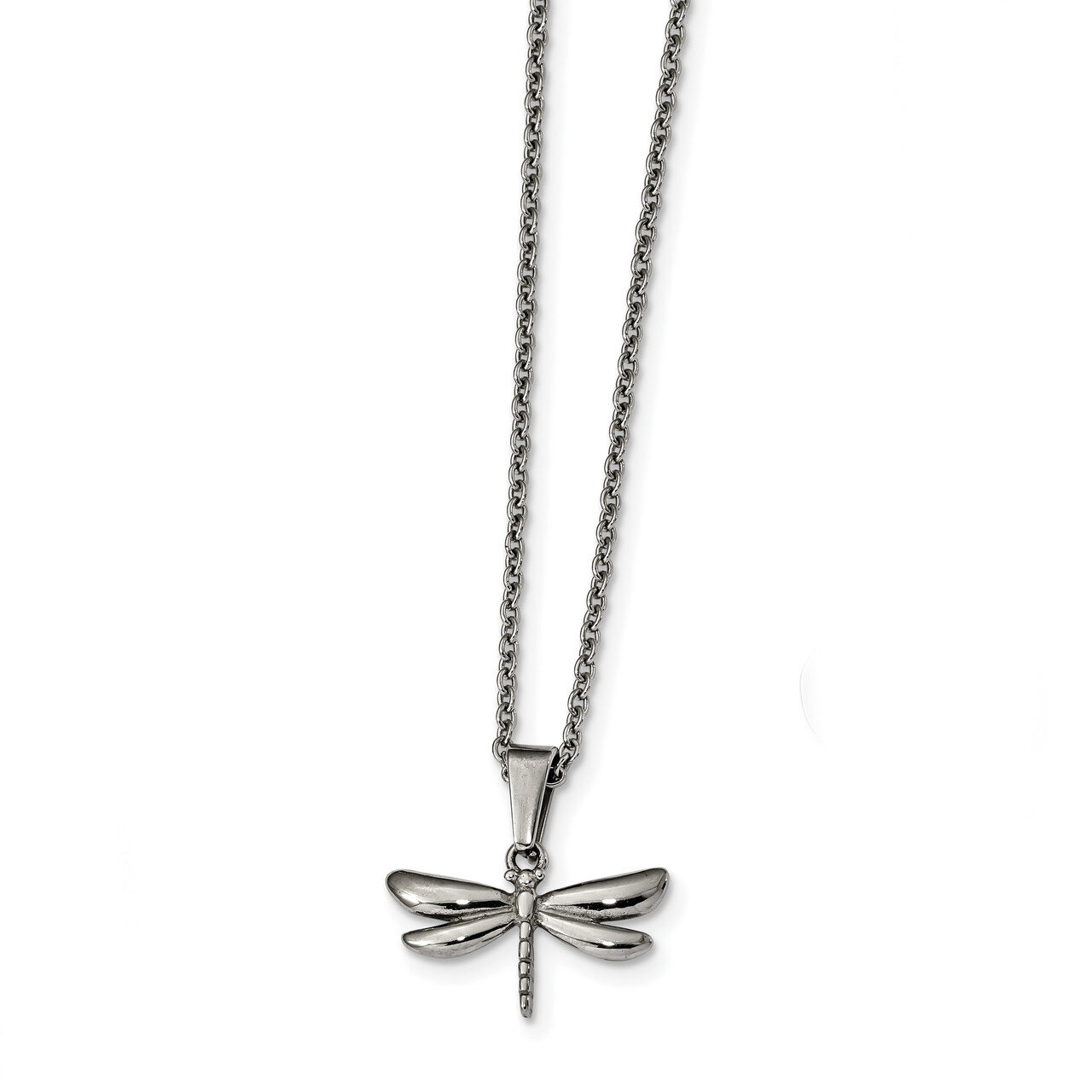 22 inch Dragonfly Necklace Stainless Steel Polished SRN2460-22 by Chisel, MPN: SRN2460-22, 19110185…