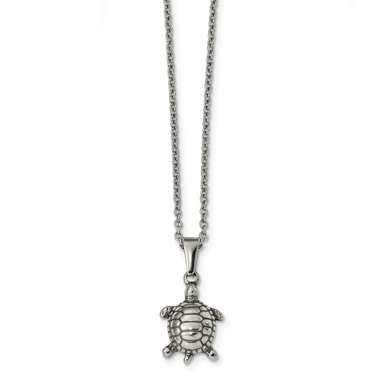 22 inch Turtle Necklace Stainless Steel Polished SRN2462-22 by Chisel, MPN: SRN2462-22, 191101855320