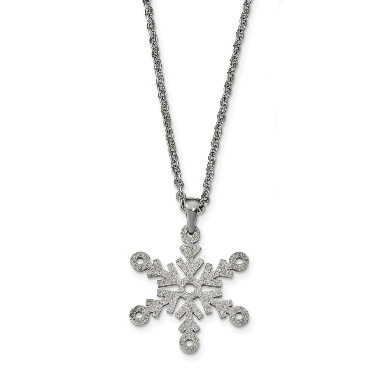 Laser cut Snowflake Necklace Stainless Steel Polished SRN2468-24 by Chisel, MPN: SRN2468-24, 191101…