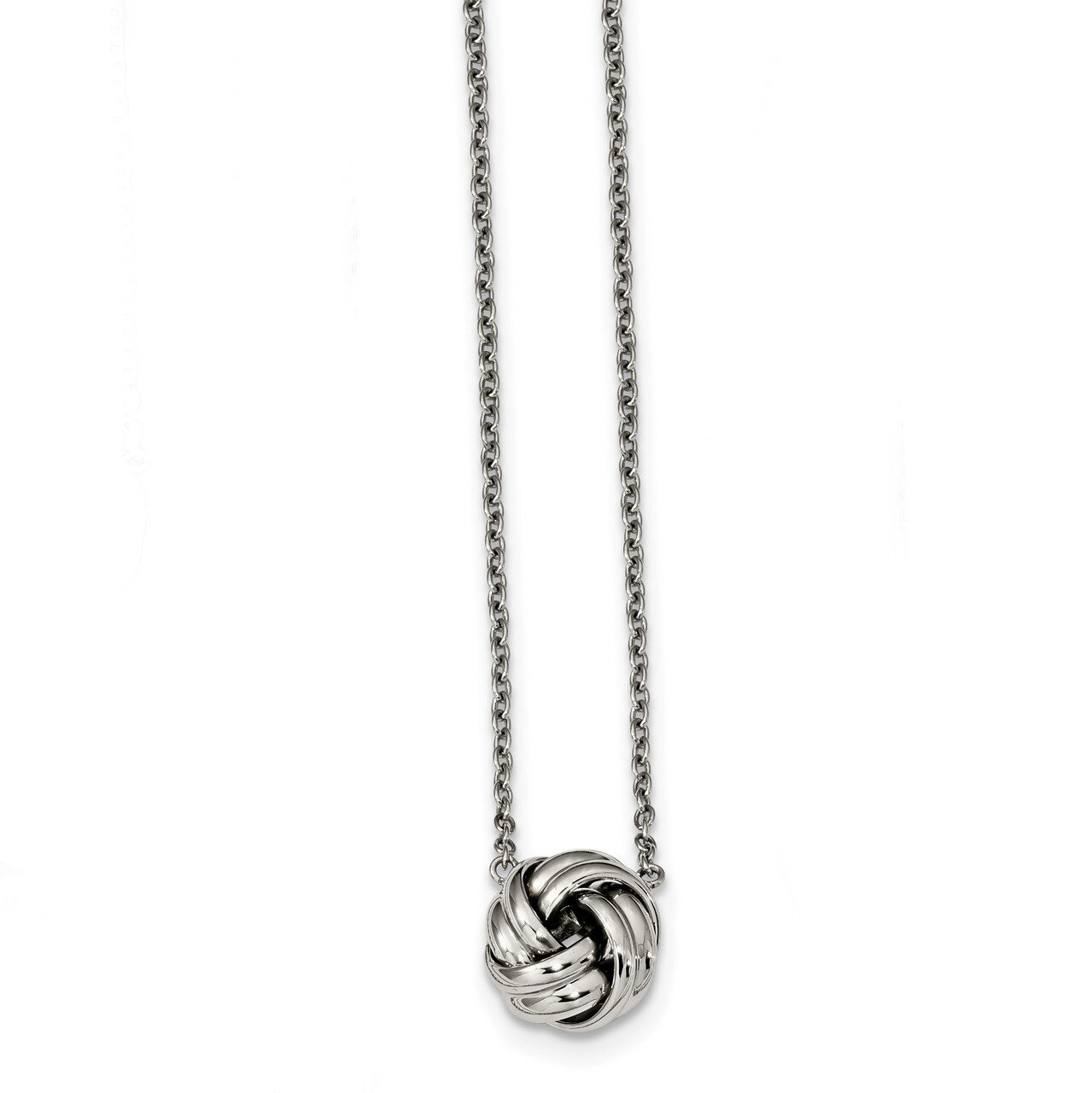 Love Knot 16 in with 2 inch ext Necklace Stainless Steel Polished SRN2479-16 by Chisel, MPN: SRN247…