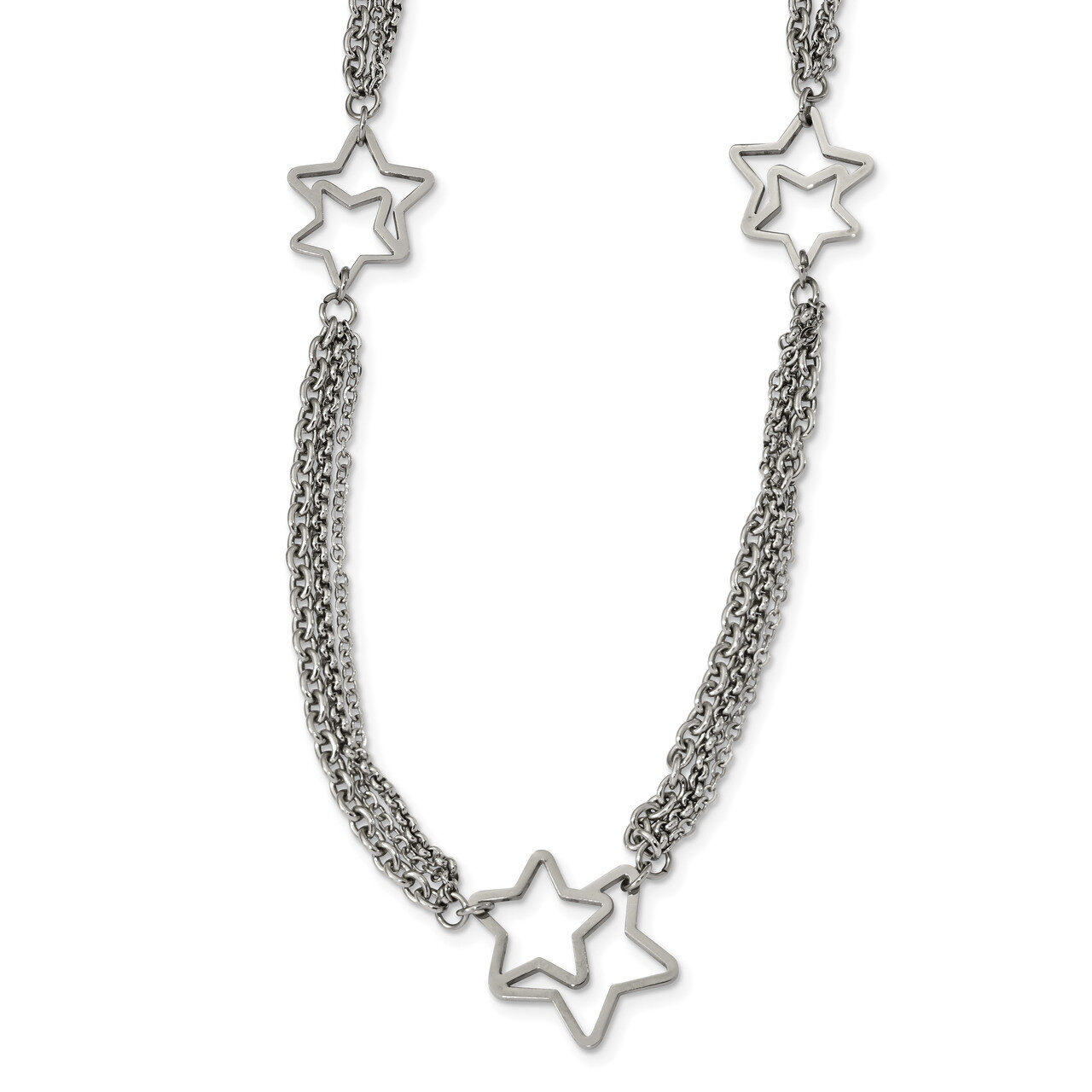 Star 30 inch Necklace Stainless Steel Polished SRN2496-30 by Chisel, MPN: SRN2496-30, 191101855559