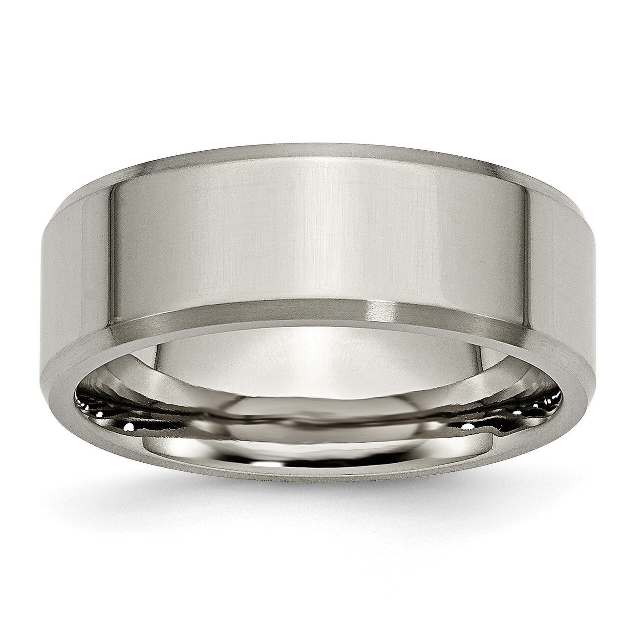 8mm Brushed and Polished Band Titanium Beveled Edge TB112 by Chisel, MPN: TB112, 883957737799