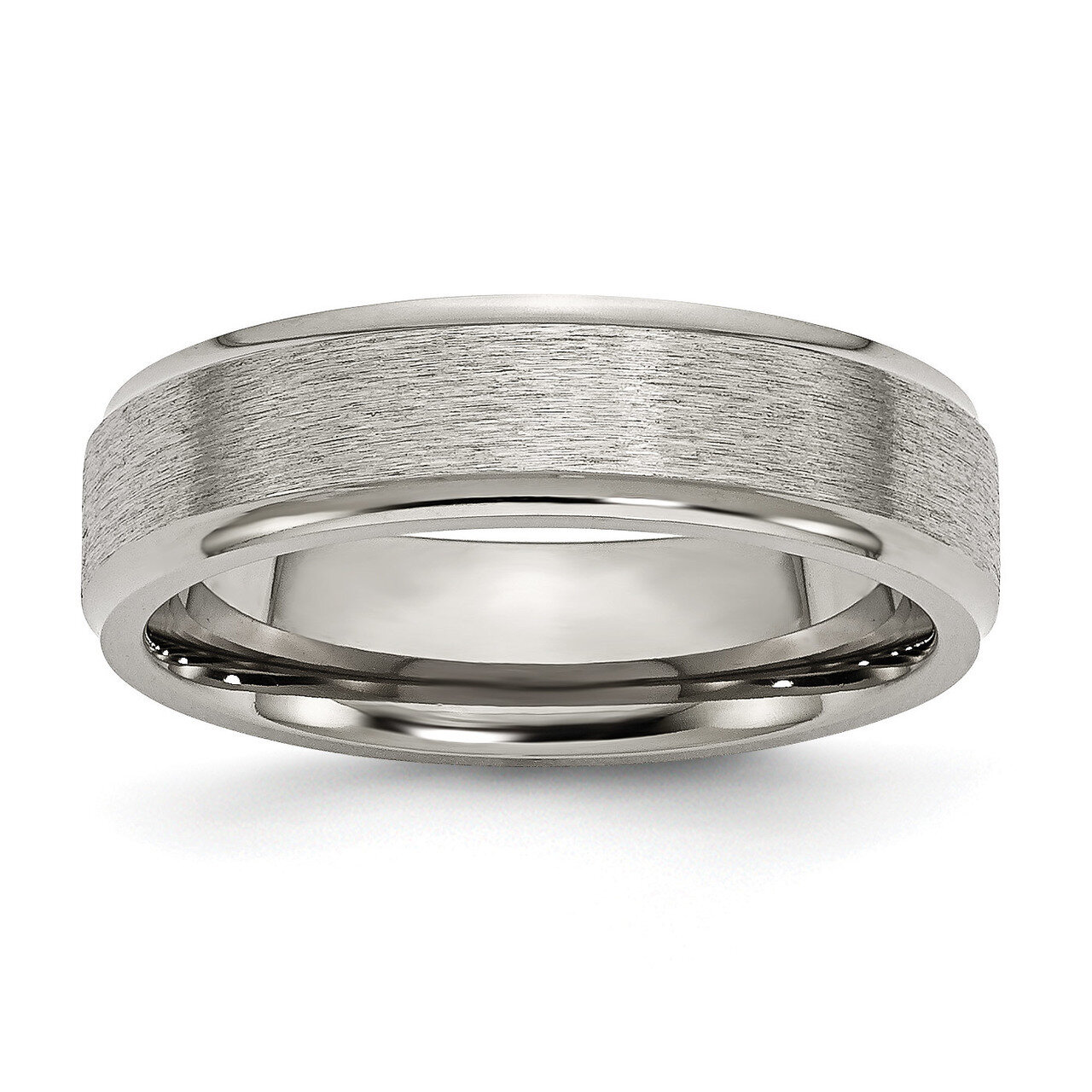 6mm Satin and Polished Band Titanium Ridged Edge TB12_CH by Chisel, MPN: TB12_CH, 883957766218