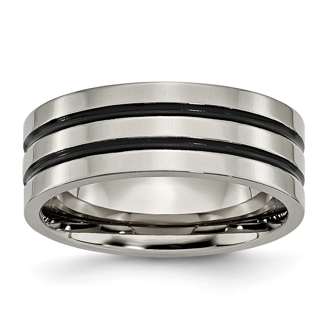Enameled Grooved Flat 8mm Polished Band Titanium TB152 by Chisel, MPN: TB152, 883957783734
