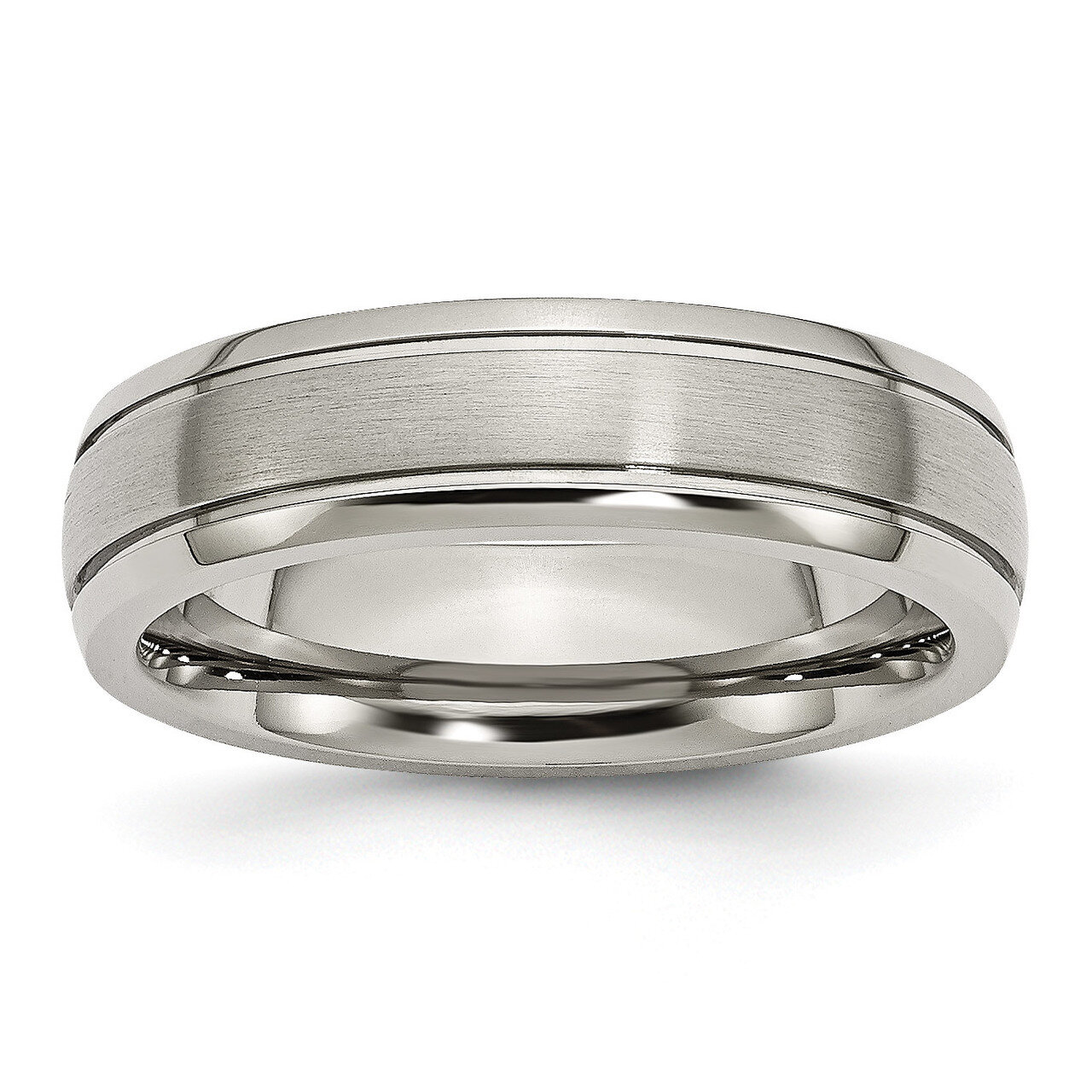 Edge 6mm Brushed and Polished Band Titanium Grooved TB27_CH