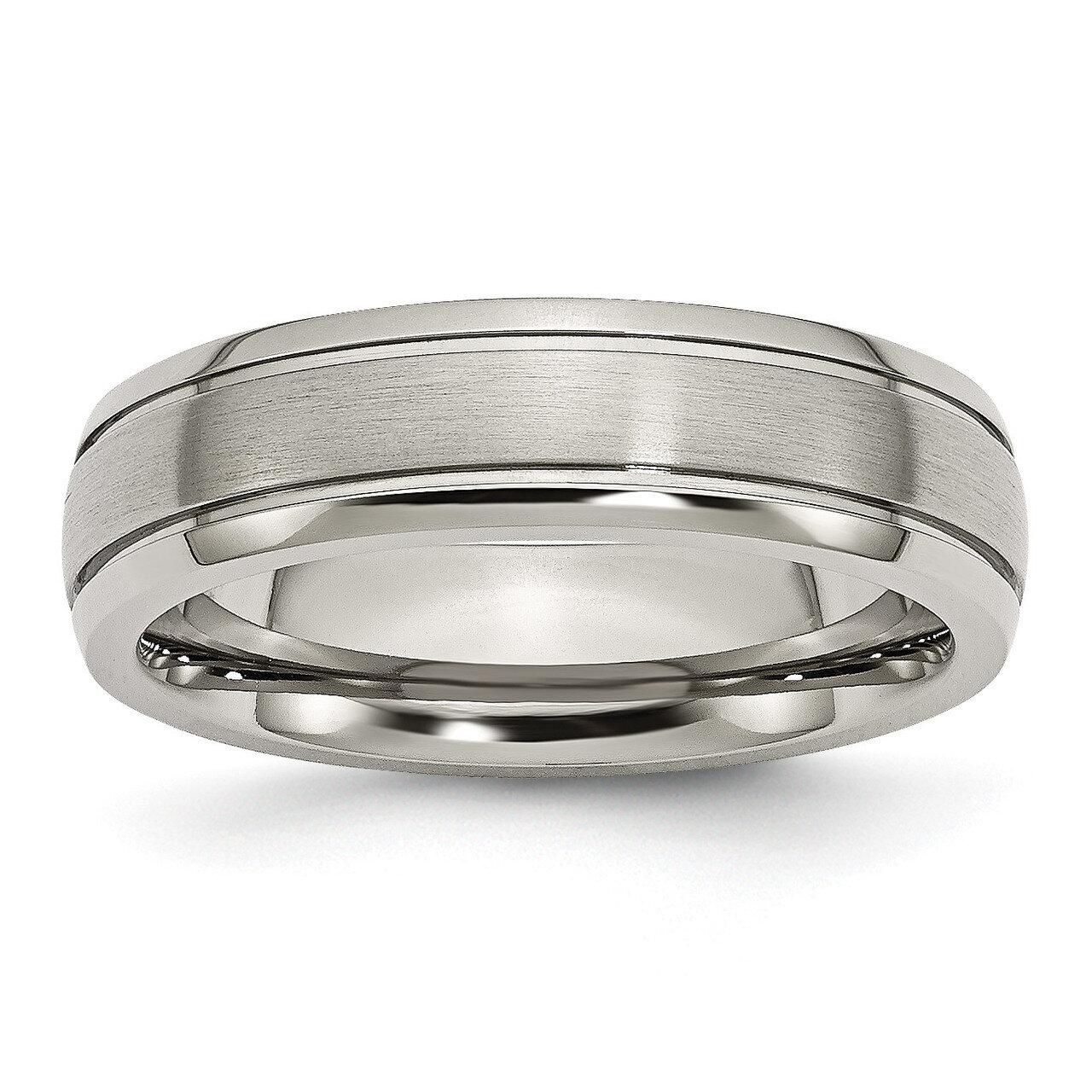 Edge 6mm Brushed and Polished Band Titanium Grooved  TB27_CH by Chisel, MPN: TB27_CH, 883957804088