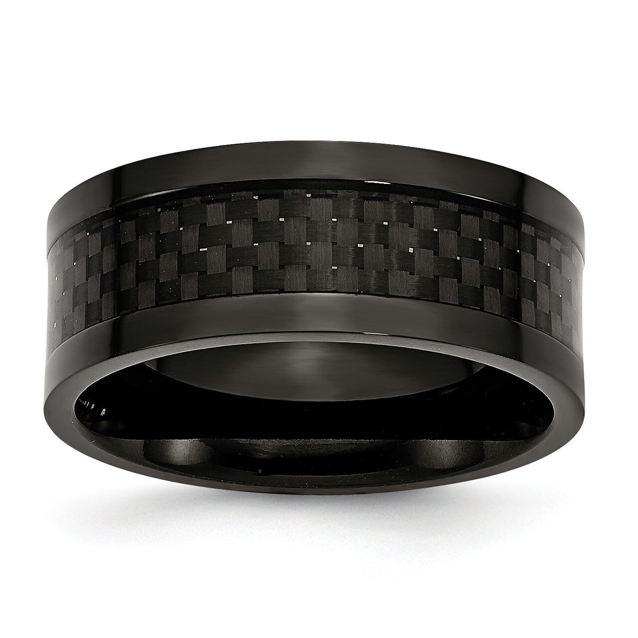 9mm Black IP-plated with Carbon Fiber Inlay Polished Band Titanium TB316 by Chisel, MPN: TB316, 886…