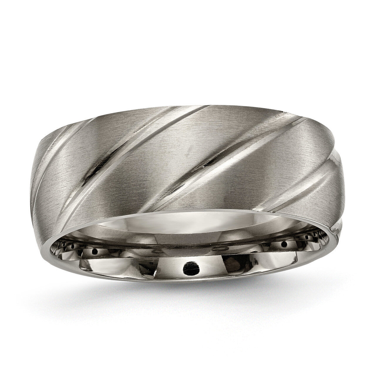 Swirl Design 8mm Satin Band Titanium TB322 by Chisel, MPN: TB322, 886774530574